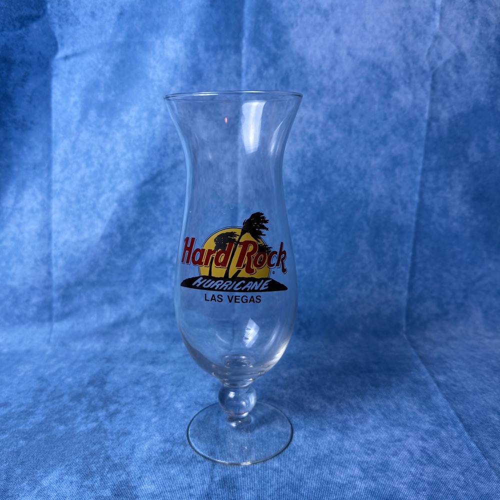 Hard Rock Cafe Las Vegas‎ Hurricane Glass Souvenir Barware Collectible 9.5"
